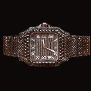 นาฬิกาหรูฮิปฮอปประดับเพชรโมอิสซาไนต์เต็มเรือน ระบบกลไก VVS ผ่านการทดสอบเพชร สำหรับผู้ชาย ดีไซน์ทันสมัย - Product Image 1