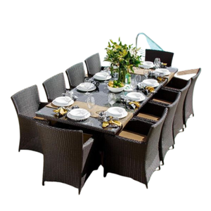 Ensemble de table à manger en bois, matériaux de haute qualité, mobilier de salle à manger de restaurant, luxe classique, réglable, convertible, prix de gros - Product Image 1