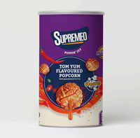 SUPREMEO Snacks de maïs semi-mous, saveur Tom Yam Mala épicée, certifiés Halal, sans gluten, prêts à consommer, Malaisie