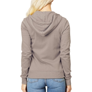 Sudadera con capucha y cremallera bidireccional de fábrica de ropa personalizada, interior cepillado suave, sudadera con capucha completa para mujer, algodón y poliéster, venta al por mayor - Product Image 2