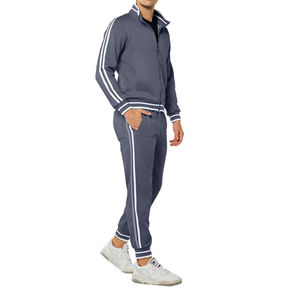Men's Breathable 100% Polyester Fleece 2-Piece Tracksuit Set <b>Hooded</b> Full-<b>Zip</b> Drawstring Closure Side Pockets Streetwear Jogging - Product Image 4