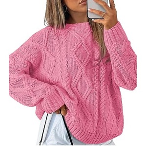 Cardigans en maille jacquard gaufré couleur unie pour femme, coupe décontractée, épaules tombantes, grandes tailles, respirants, pour l'automne - Product Image 2