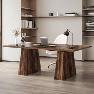 63-Inch Modern Simple Executive <b>Desk</b> <b>Large</b> Office Double Pedestal Computer Workstation Writing Table for Conference Use - Product Image 4