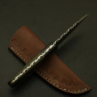 Couteau EDC à lame fixe en acier Damas, forgé à la main, manche en bois Pakka vert et Micarta noire, couteau utilitaire pour camping et bushcraft, vente en gros