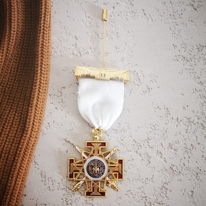 Scottish Rite <b>Masonic</b> Commander in Chief 32nd Degree Breast Jewel Black White Ribbon Gold Ceremonial Regalia - Product Image 3