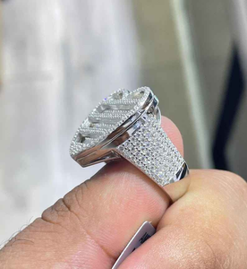 Luxury <b>Iced</b> Out Heart <b>Ring</b> Baguette Cut Moissanite Diamond Hip Hop Statement <b>Ring</b> Micro Pave Jewelry Gift - Product Image 3
