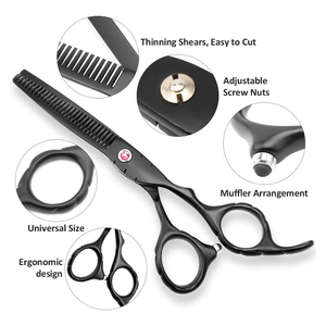 Kit de barbier professionnel en acier inoxydable, ensemble de coupe de cheveux avec ciseaux, rasoir, peigne et accessoires de coiffure pour la coiffure - Product Image 2