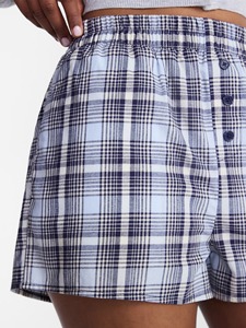 Women's <b>Plaid</b> Woven <b>Shorts</b> Mid Waist Button Fly Preppy Style Regular Fit - Product Image 4
