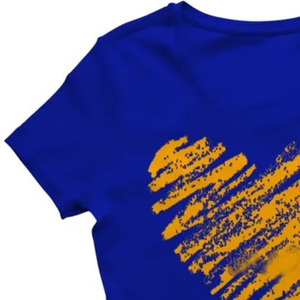 Camiseta Personalizada con Corazón Dorado para Mujer, Estilo Moderno, Estampado Gráfico, Manga Corta, Cuello Redondo, Algodón, Informal, Moda Urbana - Product Image 4