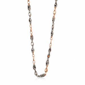 Collier chaîne à maillons bicolore en argent sterling 925, style minimaliste moderne, unisexe, pour femme, à porter au quotidien, cadeau de fête, finition polie - Product Image 5