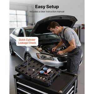 Kit Tester di Compressione Cilindri Motore Auto con Manometro 0-100 PSI, Tester di Perdita di Pressione, 4 Adattatori per Auto e Camion - Product Image 6