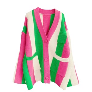 For Custom OEM Winter 100% Cotton Contrast Color Fashion Greek Sorority Fraternity Women's <b>Cardigan</b> <b>Sweater</b> - Product Image 1