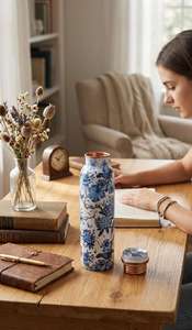 Elegant <b>Copper</b> Water Bottle for Daily Use" - Product Image 1