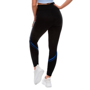 Leggings de fitness de gymnastique serrés personnalisés taille haute pour femmes pantalons de yoga en maille respirante avec logo pour l'entraînement et le sport - Product Image 3