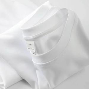 Men's Solid Color O-Neck Short Sleeve Cotton T-Shirt Regular Fit Casual Jersey Knit Breathable Plain Dyed Design - Product Image 3