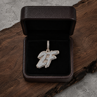 Pendentif personnalisé hip-hop avec initiale, micro-pavé, moissanite taille brillant, argent 925, mariage, luxe, tendance, vente en gros