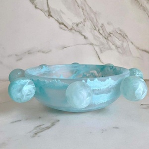 Tazón para Ensalada de Resina Personalizado de Alta Calidad, Tallado, Altamente Pulido, Ecológico, Apto para Alimentos, para Uso en el Hogar y Fiestas, Moderno - Product Image 2