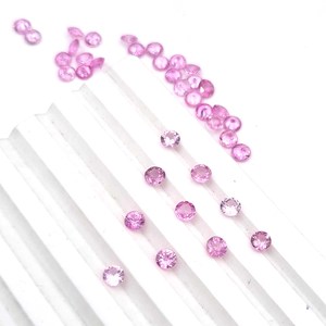 Saphir rose naturel, taille ronde, facetté, pierres précieuses en vrac, lot de 1 à 5 mm, pour la création de bijoux faits main - Product Image 1