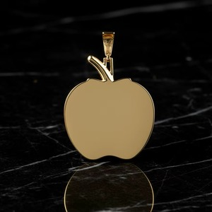 Luxury 18K Gold Filled Moissanite Apple Pendant <b>Micro</b> Pave Round Brilliant Cut Themed Diamond Pendant Fully Iced Out Pendant - Product Image 3
