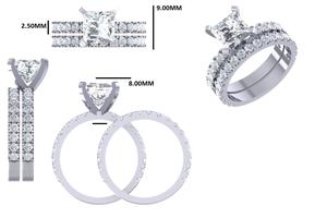 Bague de fiançailles Lurba Jewels en or blanc massif 14 carats avec diamant de laboratoire taille princesse 2 carats certifié IGI, luxe pour femme - Product Image 6