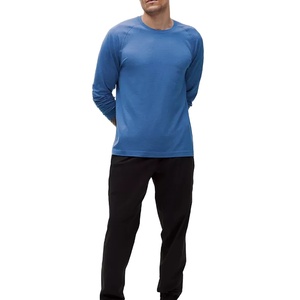 High Collar UPF50 Quick Dry Long Sleeve <b>Mens</b> <b>Compression</b> <b>Shirt</b> with Front Logo Eco-Friendly Rashguard Factory Supply - Product Image 4