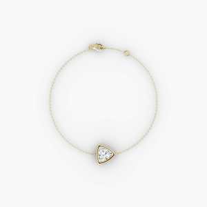 Pulsera de Plata de Ley 925 con Zirconia de Corte Trillón de 1.00 CT y Engaste de Bisel, Cadena y Eslabones, Regalo para Mujer para Boda, Compromiso o Fiesta - Product Image 3