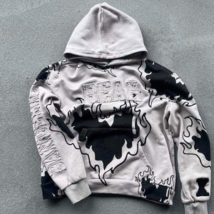 Nouvelle Arrivée – Sweat à Capuche Zippé Streetwear Hiver 100% Coton Coupe Classique Imprimé Épaules Tombantes Respirant Séchage Rapide Anti-Plis - Product Image 4