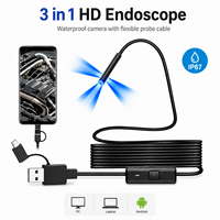 Nouvelle caméra endoscopique 1080p pour applications de plomberie, de CVC et automobiles - Trois objectifs