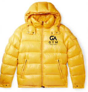 <b>GYM</b> Active Men's High Quality Winter Puffer <b>Jacket</b> Custom Polyester Fabric Waterproof Breathable Wool Lined Sporty Style - Product Image 1