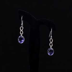 Natural Iolite Gemstone Infinity Dangle <b>Earrings</b> 925 Sterling Silver Handmade Boho Jewelry September Birthstone Gift Trendy - Product Image 3