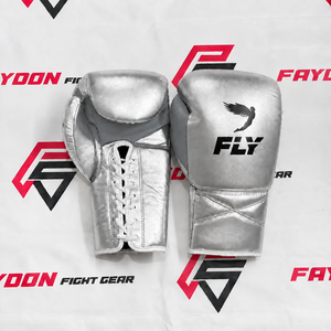 Guantes de Boxeo Personalizados con Logotipo, Hechos a Medida, con Cordones, Plateados y Azul Marino, para Entrenamiento, Guantes de Combate para Adultos - Product Image 6