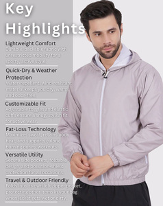 OEM Custom Men’s Lightweight High Quality Hooded Windbreaker Jacket – Waterproof, Breathable, Zip-Up Sports Outerwear Jacket - Product Image 6