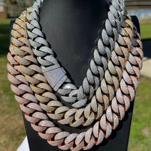 Luxury Lab Created CVD Diamond Custom <b>Initial</b> Name Pendant Miami Cuban Link Sterling Silver <b>Chains</b> Jewelry Moissanite Men Women - Product Image 1