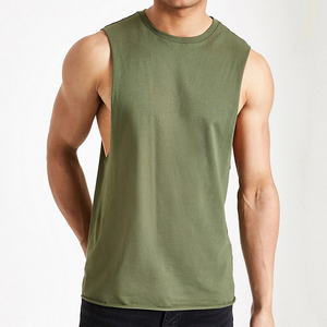 Camiseta sin mangas para hombre, cuello redondo, ajuste cómodo, para adultos, precio al por mayor, 100% algodón, barata. - Product Image 1