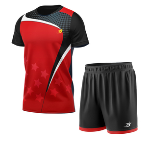 T-shirt de badminton personnalisé à col en V, manches courtes, 100 % polyester respirant, entièrement sublimé, pour équipe, à prix abordable - Product Image 1