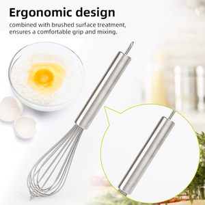 Wholesale Stainless Steel Premium Quality Manual <b>Egg</b> Whisk Baking Blending Stirring Metal <b>Eco</b>-Friendly Customized Packaging - Product Image 2