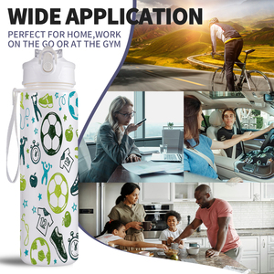 Bottiglia Ecologica Riutilizzabile da 26oz Senza BPA, Personalizzabile con Logo, Stampa Motivazionale per Calcio, Antigoccia, Vendita all'Ingrosso - Product Image 5