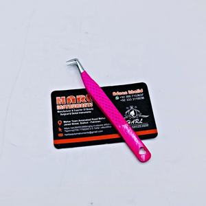 Pince à cils en acier inoxydable avec logo personnalisé avec design en forme de cœur Volume rose Pointe en fibre de botte Poignée appropriée pour l'extension des cils - Product Image 4