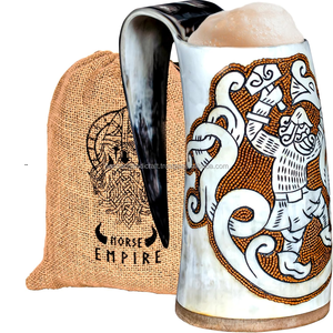buffalo horn drinking Viking mugs hand made <b>drinkware</b> real horn drink <b>accessories</b> - Product Image 4