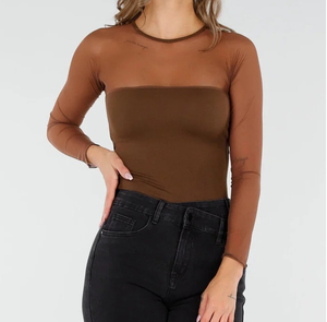 Women <b>Mesh</b> Turtleneck Crop <b>Top</b> Long Sleeve Solid Color Breathable Knitted Slim Fit Sexy Club Wear - Product Image 5
