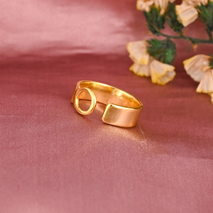 Anillo Ajustable de Latón con Letra O Chapado en Oro, Elegante y Moderno, para Mujer, Regalo de Boda o Compromiso, Lote al por Mayor de 25 Pares - Product Image 2