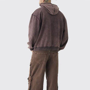 Sweat à capuche vintage personnalisé pour homme, délavé à l'acide, coupe oversize, épais, style optimal, respirant, avec poche kangourou et capuche ajustable - Product Image 2