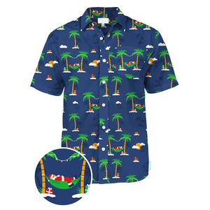 เสื้อยืดแขนสั้นผู้ชายคุณภาพสูง พิมพ์ลายชายหาดได้ตามต้องการ พิมพ์ลายแบบซับลิเมชั่น ระบายอากาศได้ดี สวมใส่สบายสำหรับฤดูร้อน เสื้อชายหาด - Product Image 5