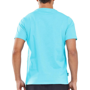 Men T <b>Shirt</b> Aqua Sky Blue Short Sleeve Round Neck Soft Cotton Blank Plain Casual Summer Lightweight - Product Image 2