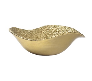 Bol décoratif en aluminium doré martelé, durable, laqué, décoration moderne pour la maison, centre de table, présentoir à fruits - Product Image 1