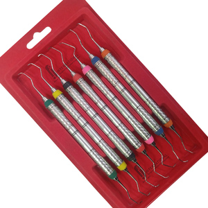 Venta al por mayor de fábrica: Nuevo juego de curetas Gracey de 7 piezas con mango hueco de doble punta, compatible con HU FRIEY, personalizable, manual, para detartraje dental. - Product Image 3