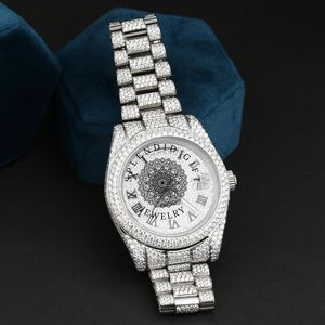 Reloj de Diamantes de Lujo Splendid Gift Jewelry, 28 mm, Moissanita/Brazalete de Plata, Cuarzo Analógico, Movimiento ETA, Esfera con Números Romanos, Zafiro - Product Image 1