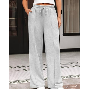 กางเกงลำลองผู้หญิง ระบายอากาศได้ดี ทรงตรง ผ้าซักแล้ว สีพื้น ทรงปกติ กางเกงสำหรับพักผ่อน กางเกงจ็อกเกอร์สำหรับเดินทาง เสื้อผ้าฤดูหนาว - Product Image 2