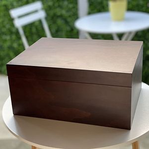Elegant Wooden Gift & <b>Jewelry</b> Storage Box With Lid Dark Brown Finish Handcrafted Minimalist Design For <b>Jewelry</b> <b>Organizers</b> Box - Product Image 1