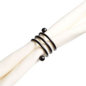 Anneau de serviette géométrique en alliage d'acier inoxydable, durable, antirouille, porte-serviettes argenté pour restaurant, décoration de table à domicile, vente en gros - Product Image 2